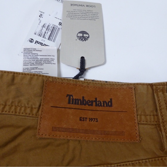 Timberland Straight Fit Vintage Look Cotton Stretch 5 Pocket Pants NWT - Picture 2 of 6